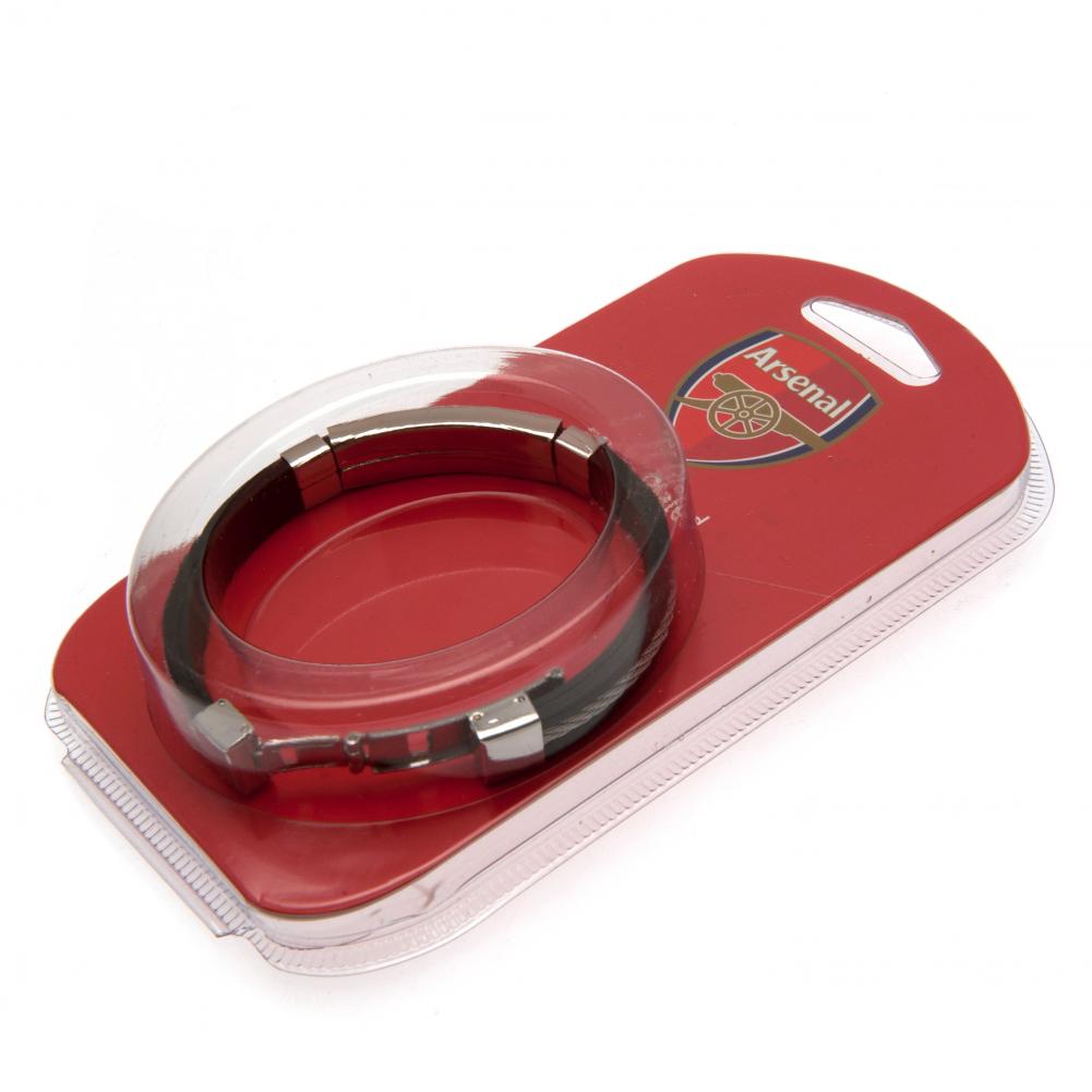Arsenal FC Silver Inlay Silicone Bracelet