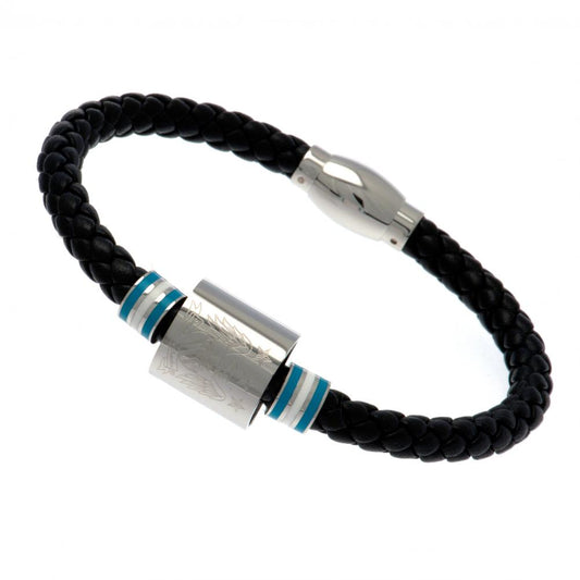 Manchester City FC Colour Ring Leather Bracelet