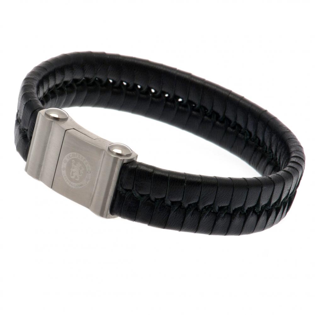 Chelsea FC Single Plait Leather Bracelet