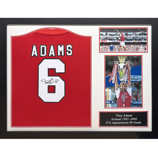 Arsenal FC Adams Retro Signed Shirt (Framed)